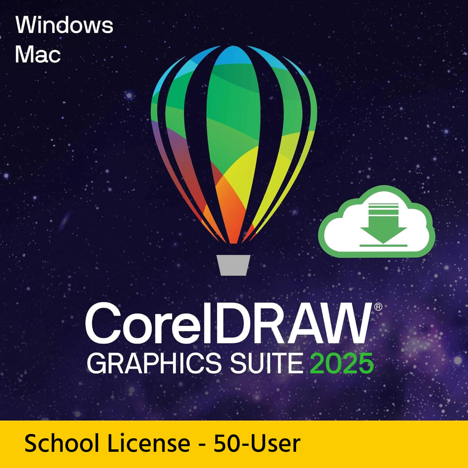 CorelDraw Graphics Suite 2025 School License 50-User with 1-Year Maintenance