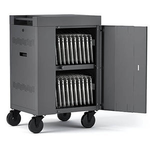 Bretford TVCM20USBC Cube Cart Mini Pre-Wired USB-C Charging Cart Charcoal