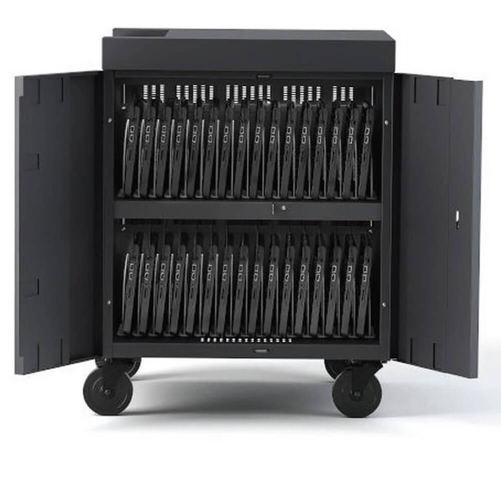 Bretford TVC32USBCSC Cube Cart Pre-Wired USB-C Smart Charging Charcoal