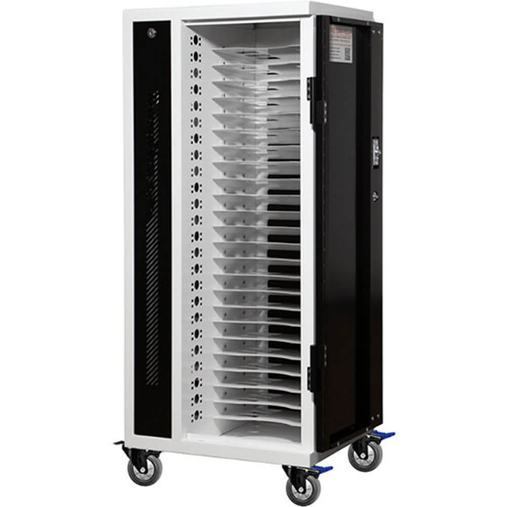 Power Technologies PT-Vert-24C 24 Bay Secure Vertical Basic Charging Cart CRT-VRT-B24L-D