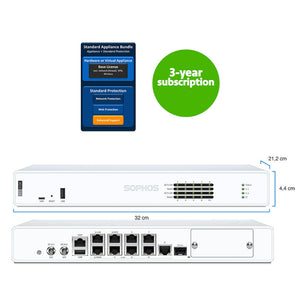 Sophos XGS118 Firewall Security Appliance with 3-Year Subscription Standard Protection