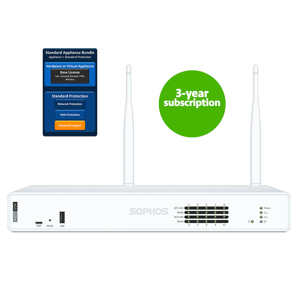 Sophos XGS118w Firewall Security Appliance with 3-Year Subscription Standard Protection