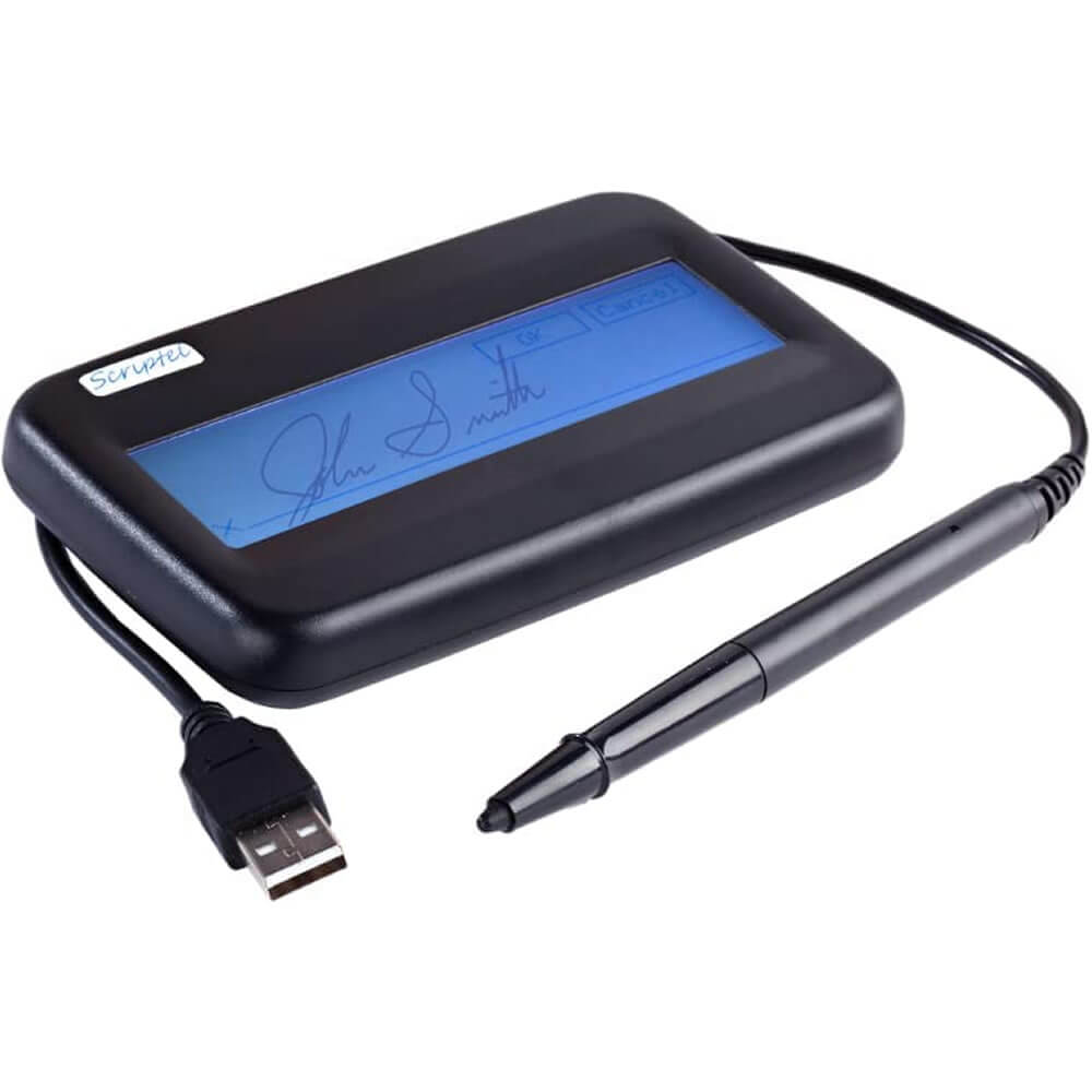 Scriptel ST1551 EasyScript Compact LCD Signature Capture Pad 6-Ft Cord & Protective Case