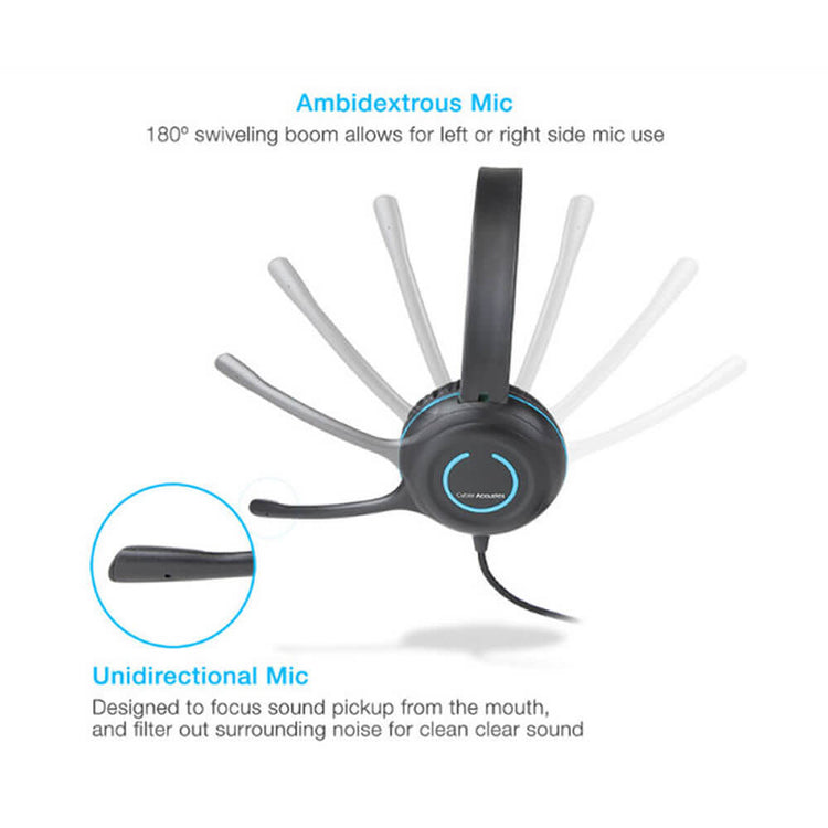 Cyber Acoustics AC-5002 Stereo Headset with Single Plug 10-Pack