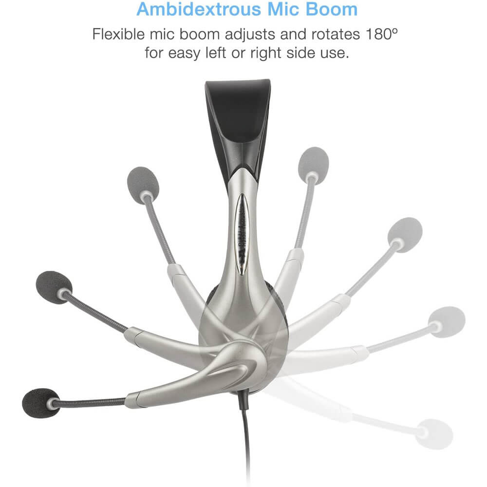 Cyber Acoustics AC-851B USB Stereo Headset with Boom Microphone 10-Pack