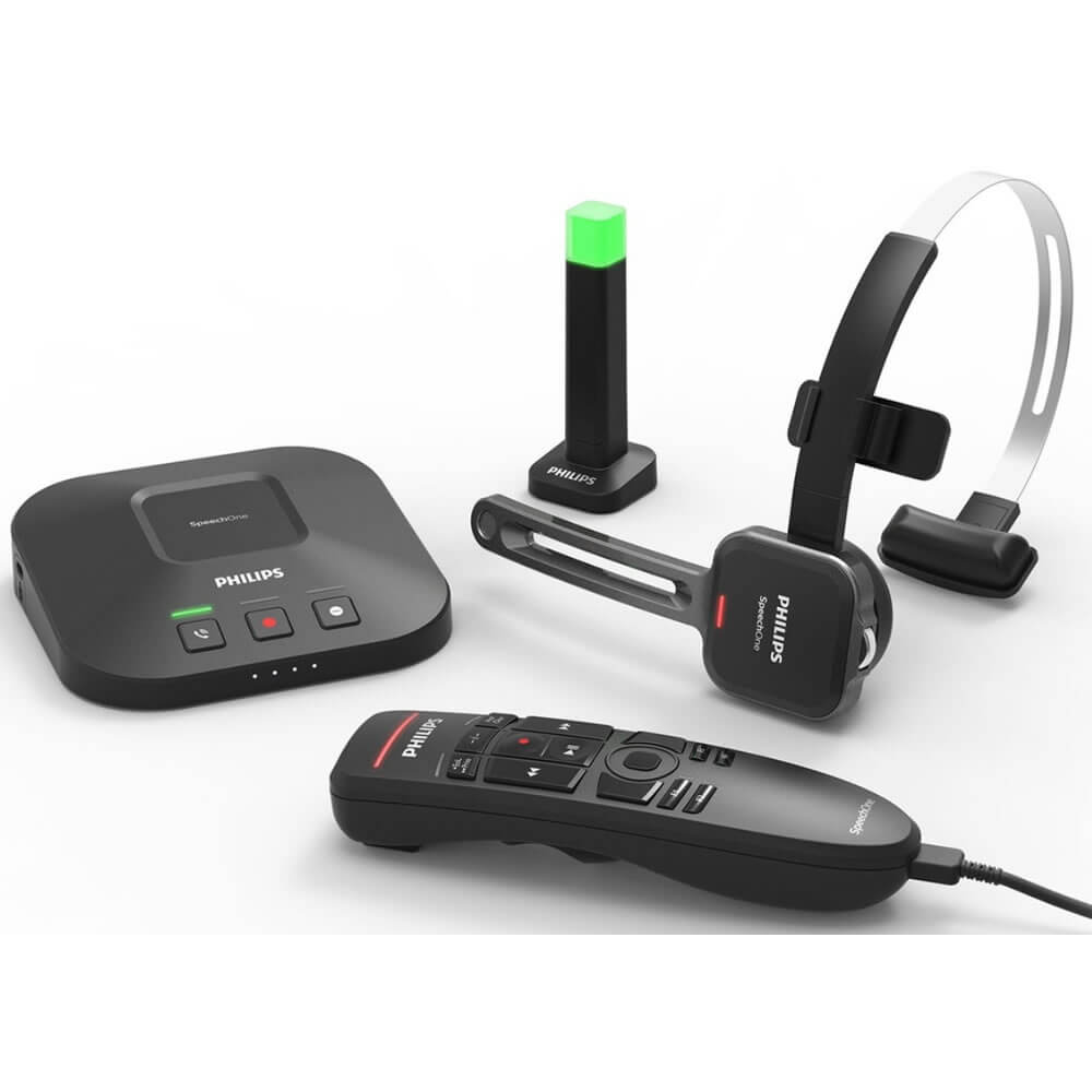 Philips SpeechOne Wireless Dictation Headset with Remote Control PSM6500
