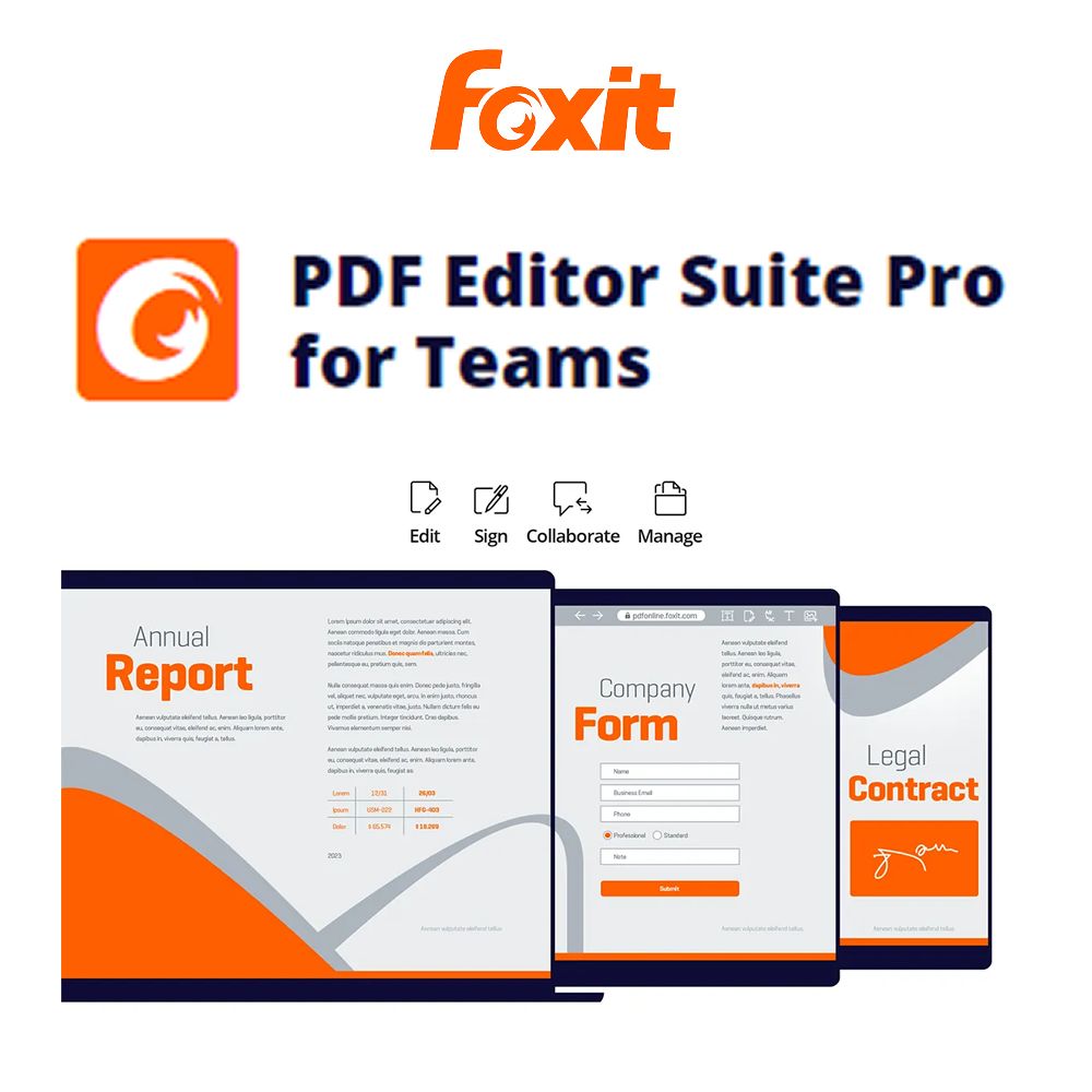 Foxit PDF Editor Suite Pro for Teams for Windows/ macOS 1-Year Subscription License